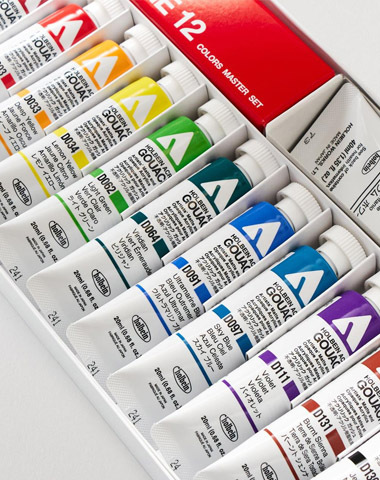 Holbein Acrylic Gouache Master Set 20ml Assorted Colours Set of 12