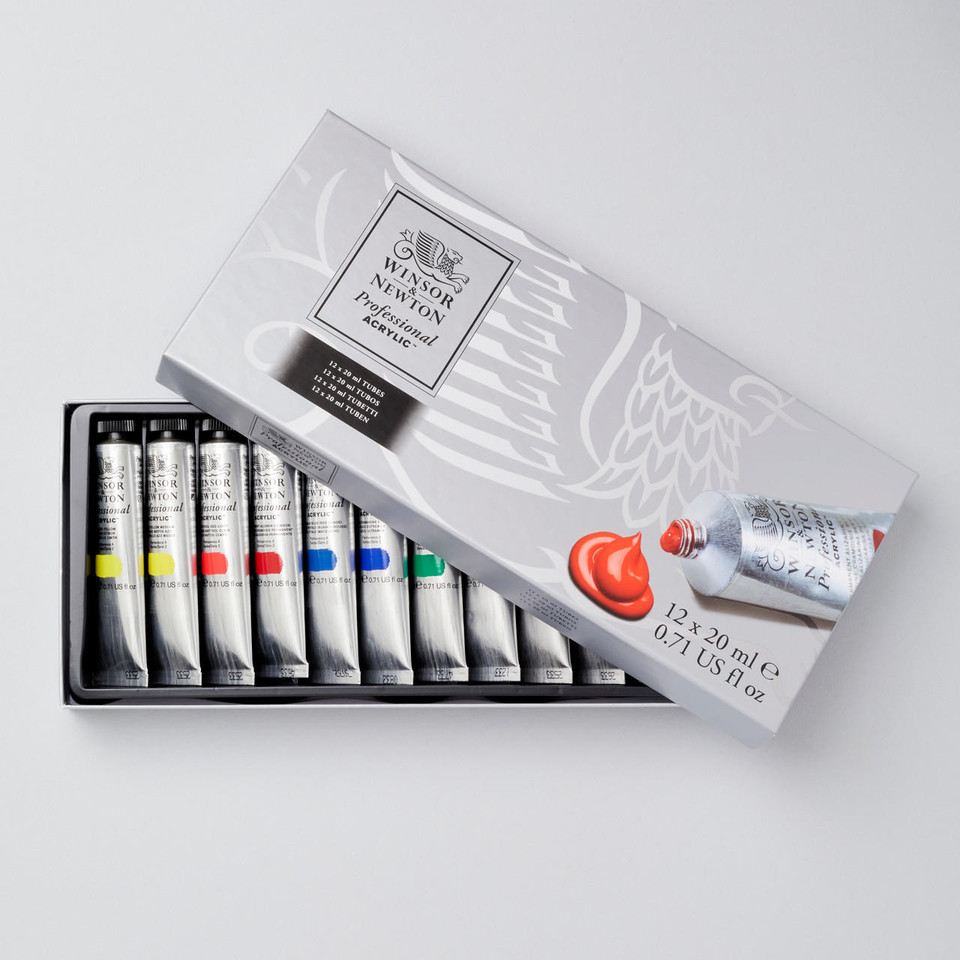 Winsor & Newton Professional Acrylic Colour Set of 12 20ml